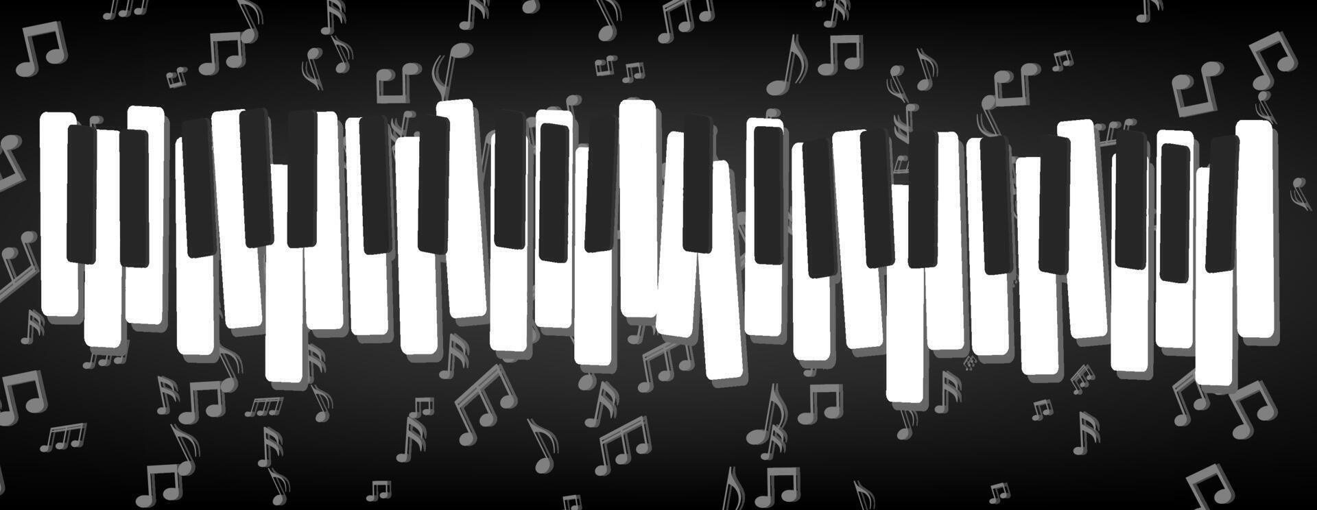 banner of piano keys on notes used for decoration